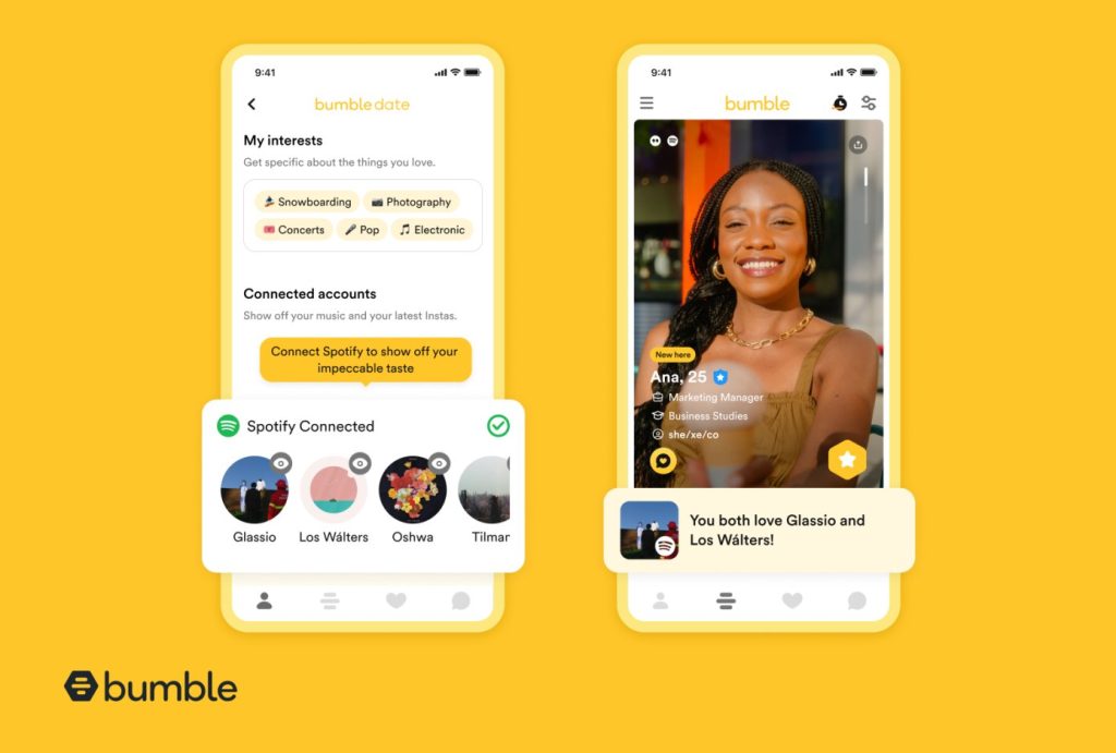 Bumble Expands Spotify Integration – Global Relationship Insights
